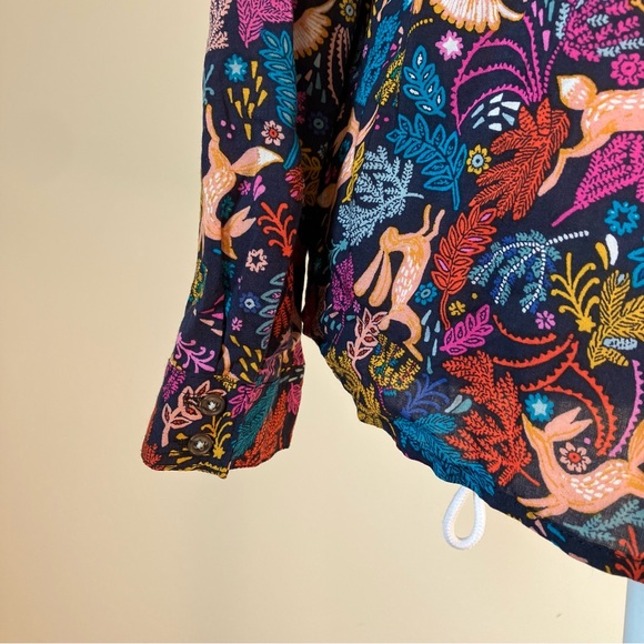 25 of 52 Conversations by Anthropologie Oh Deer Forest Friends Blouse size 6 - Picture 5 of 8